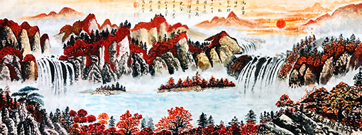 徐宏毅作品9《鸿运当头照金山 财源滚滚报平安 七十周年迎国庆 再创辉煌意更坚》.jpg