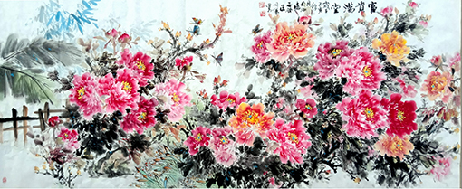 滕同军作品《富贵满堂》规格：240cmx98cm 创作年代：2019年9月.jpg
