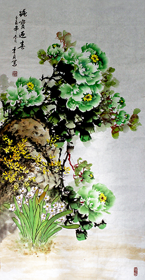 《绿宝迎春》68X136cm.JPG