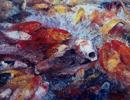 梁镇雄《锦鳞》   油画.jpg