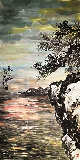 杨华耀作品《唐人诗意图〈暮江吟〉》.jpg