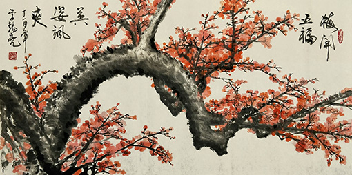 李锡亮作品《梅开五福，英姿飒爽》.jpg