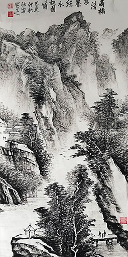 李社安作品《高桥清风寨，绿水故园情》.jpg
