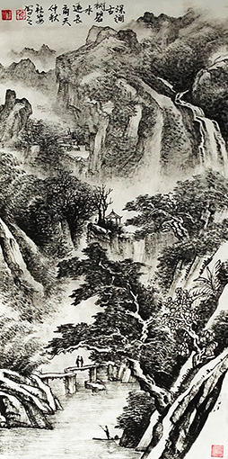 李社安作品《深涧古树碧，水远长天高》.jpg