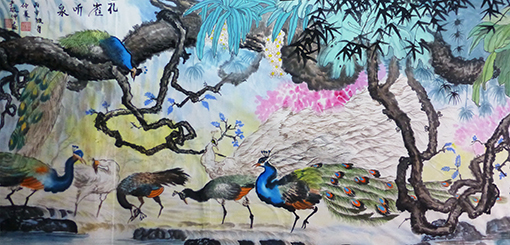 严敬坤作品《孔雀听泉》.jpg