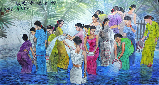 严敬坤作品《泼水欢哥》.jpg