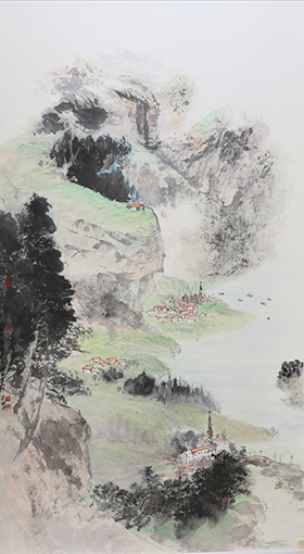 梁桂才作品《春色》规格：196cmx98cm.jpg