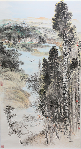 梁桂才作品《莫斯科郊外》规格：196cmx98cm.jpg