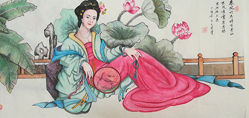 方文采作品《雾採荷珠佳人来》.jpg