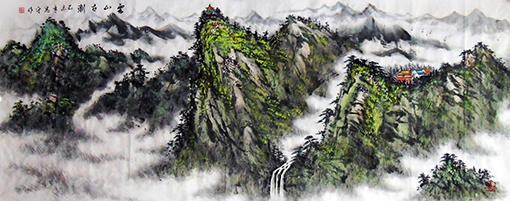 黄忠平作品《云山古刹》.jpg