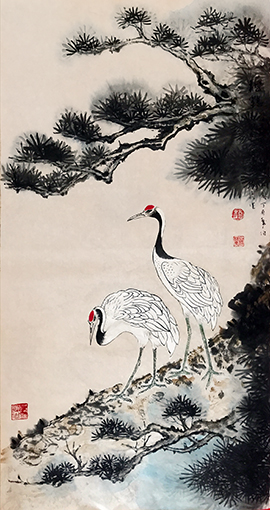 赵珂作品《苍松自古思高健，寿鹤于今添仙杰》.jpg