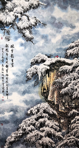 邹湘溪作品《瑞雪龙首崖》规格：78cmx98cm 创作年代：2019年.jpg