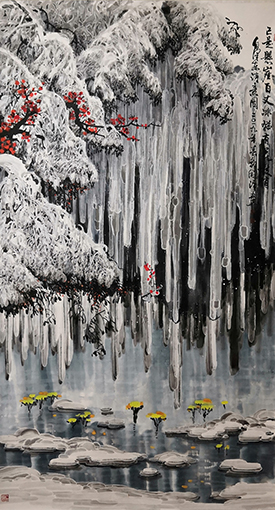 邹湘溪作品《巳是悬崖百丈冰》规格：78cmx98cm 创作年代：2019年.jpg