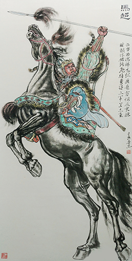 殷奇志作品3《马超》规格：69X135cm 2019年.jpg