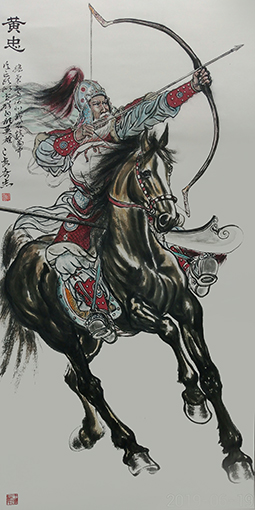 殷奇志作品4《黄忠》规格：69X135cm 2019年.jpg