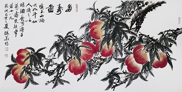 左胜华作品《多寿图》规格：138cmx69cm.jpg