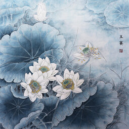 王赛作品《雾绕荷塘花入梦》规格：64cmX64cm.jpg