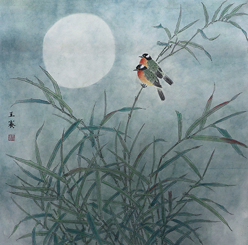 王赛作品《月蒙蒙情切切》规格：64cmX64cm.jpg