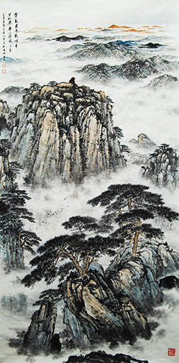 朱学龙作品 《紫气东来乾坤秀，世纪沧桑一眼收》.jpg