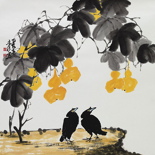 李沫作品《福禄图》规格：69cmx69cm 创作年代：2019年.jpg