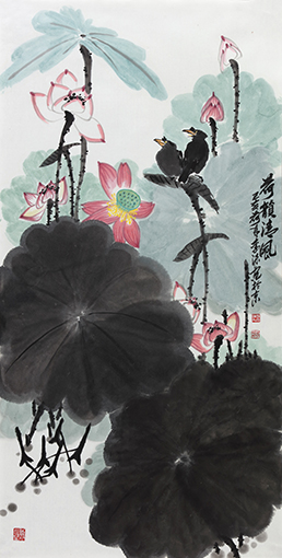 李沫作品《荷韵清风》规格：69cmx138cm 创作年代：2019年.jpg