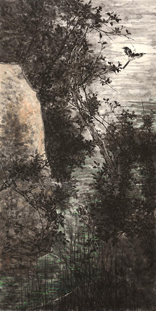 朱友明作品1《鸟鸣山更幽》 240cmX125cm   水墨设色纸本立䌷.png