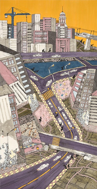 朱友明作品3《泽城新姿》240cmX125cm   水墨设色纸本立䌷.png