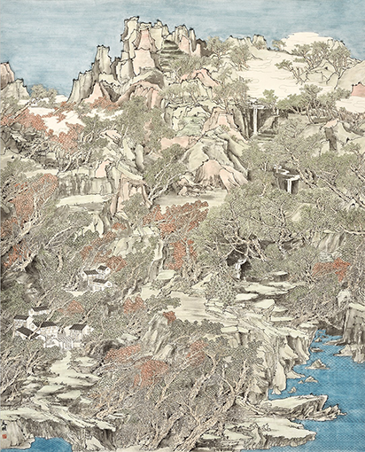 朱友明作品6《白云深处》230cmX180cm   水墨设色纸本立䌷.png
