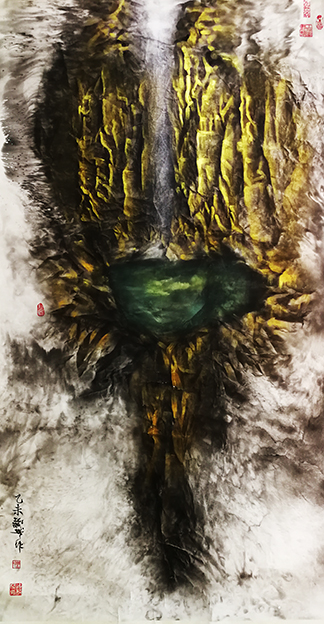 乐城麟作品《境由心生之天一生水》规格：180cmX97cm.jpg