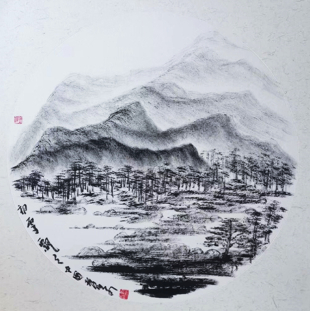 黎文作品 《初雪飘飘》 规格：50cmx50cm 创作年代：2019年.JPG