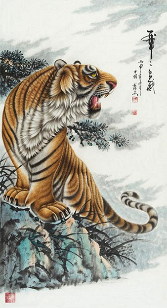 黎文作品 《虎虎生威之二》规格：180cmx97cm 创作年代：2016年.JPG