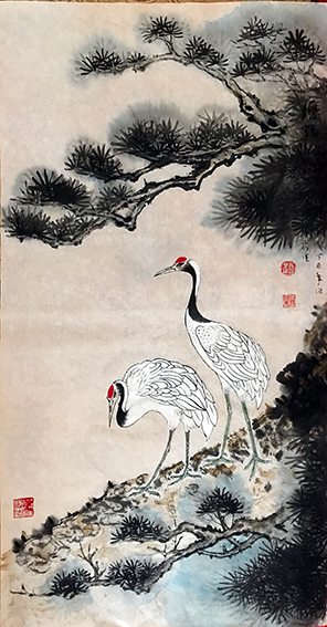 赵珂作品 《苍松自古思高健，寿鹤于今添仙杰》.jpg