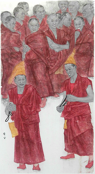 王伟成作品 《辩经》 规格：98cmx195cm.JPG