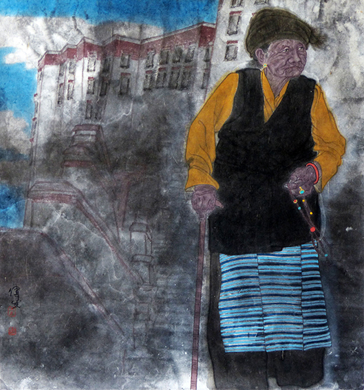 王伟成作品 《朝圣》 规格：72cmx76cm.JPG