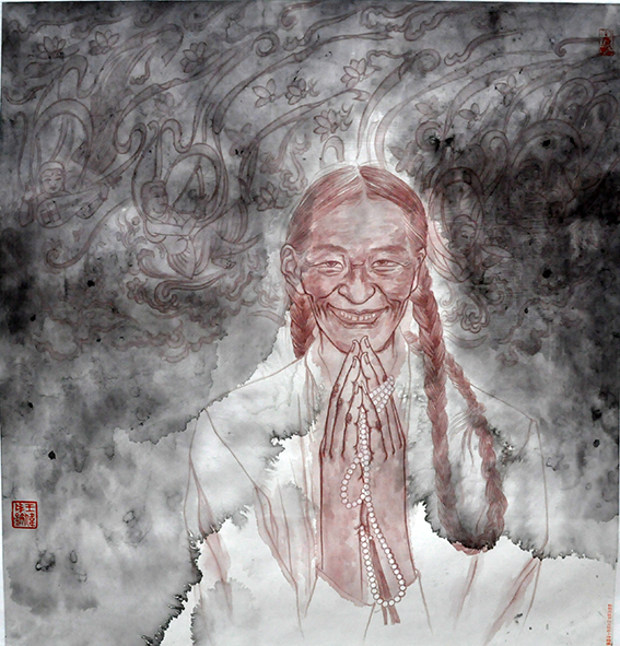 王伟成作品 《佛音》 规格：72cmx76cm.JPG