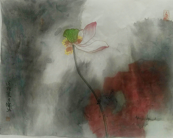 王伟成作品 《莲》之二 规格：35cmx45cm.JPG