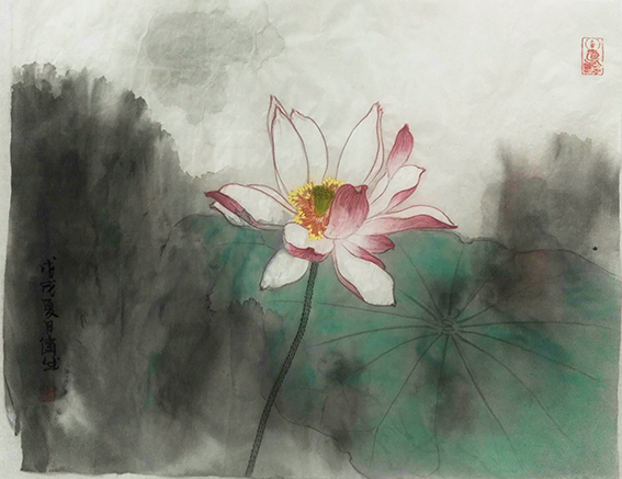 王伟成作品 《莲》之一 规格：35cmx45cm.JPG