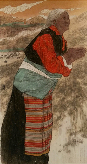 王伟成作品 《祈福》 规格：98cmx195cm.JPG