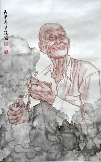 王伟成作品 《游埠早茶系列》之二 规格：45cmx72cm.JPG