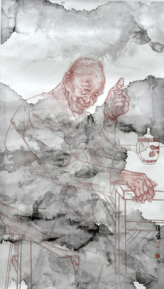 王伟成作品 《游埠早茶系列》之一 规格：60cmx90cm.JPG