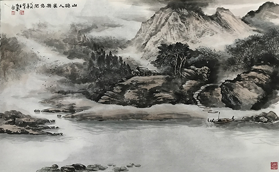王鸣荣作品 《山隐人家乐悠闲》.jpg