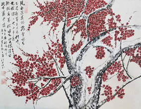 《春天来啦!》李彩云画  颜才现题字 庚子元宵《咏梅》风雨送春归，飞雪迎春到。已是悬崖百丈冰， 犹有花枝俏。俏也不争春， 只把春来报。待到山花烂漫时， 她在丛中笑。.jpg
