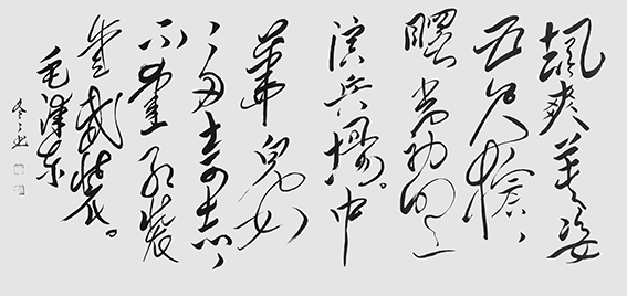 杨冬冬作品18毛体草书《七绝 为女民兵题照》69X138cm.jpg