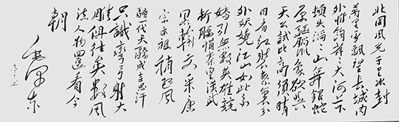 杨冬冬作品19毛体草书《沁园春 雪》69X226cm.jpg