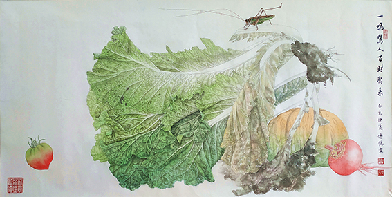 傅饶作品《一鸣惊人，百财聚来》.jpg