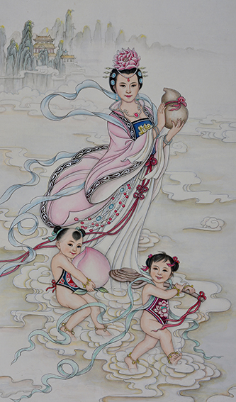肖耀彩作品5《献寿图》1993年.JPG