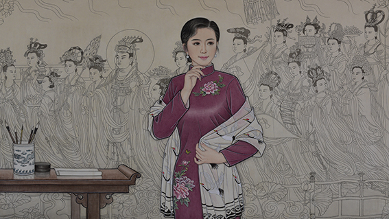 肖耀彩作品10《神仙图前的遐想》  2017年.JPG