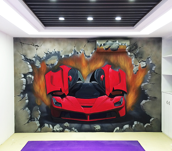 贺新安作品5《红色法拉利跑车》398cmx260cm 2015年.JPG