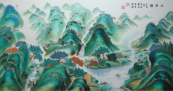 贺新安作品17《山居图》规格：6尺全开 2019年.jpg