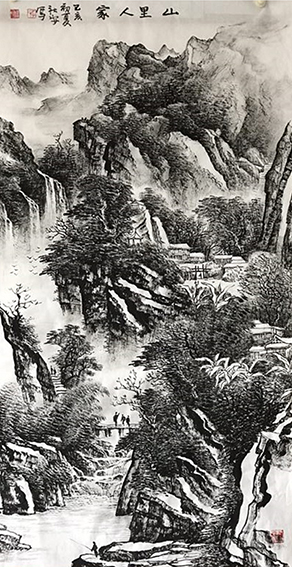 李社安作品 《山里人家》.jpg